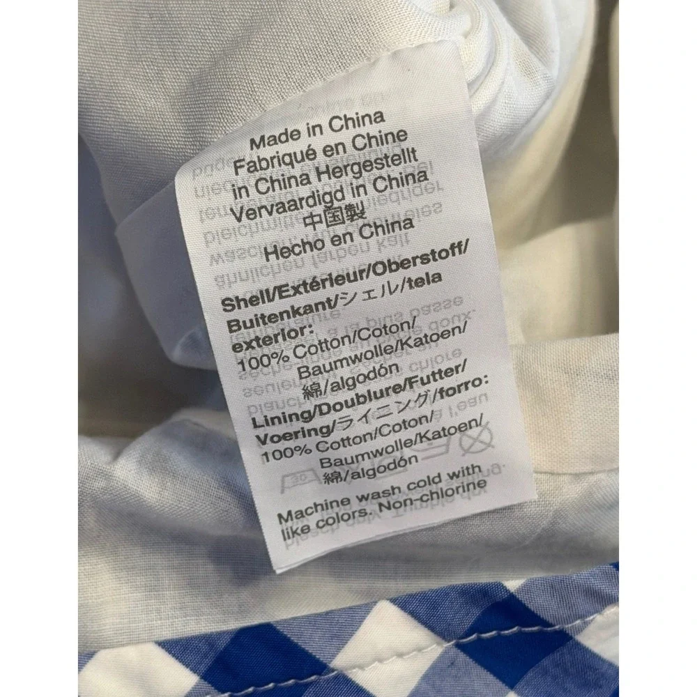 NWT J Crew High Neck Jumpsuit Blue Gingham Cotton Poplin Wide Leg Size 16 Preppy